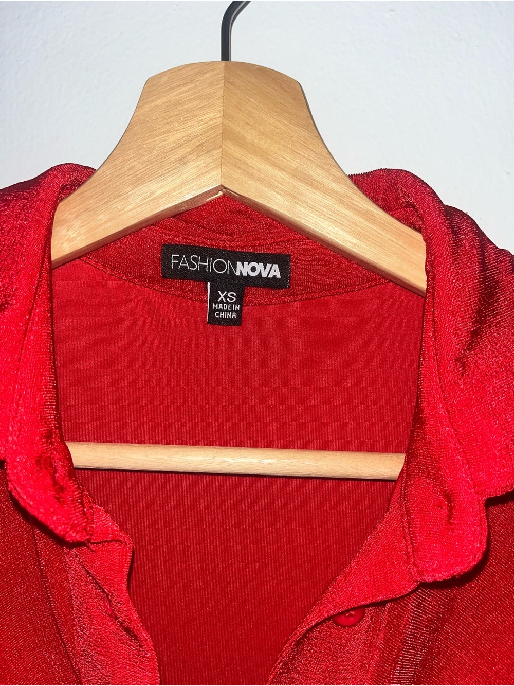 Red Ruched button Dress - Picture 2 of 2